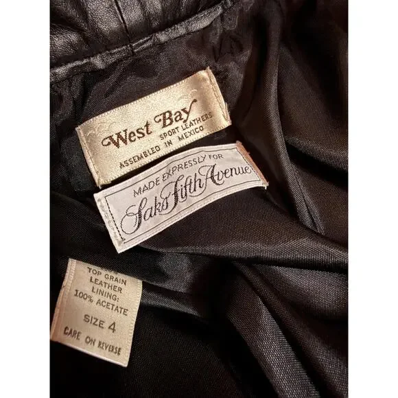 Vintage 70s Saks Fifth Avenue Leather Maxi Skirt | XS 25" - Picture 8 of 8